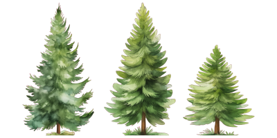 Camperaufkleber Set bestehend aus drei Tannen