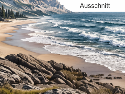 Camperdekor Berge und Meer