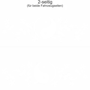 Autodekor Yin & Yang - Ansicht zweiseitig für beide Fahrzeugseiten und Farbauswahl