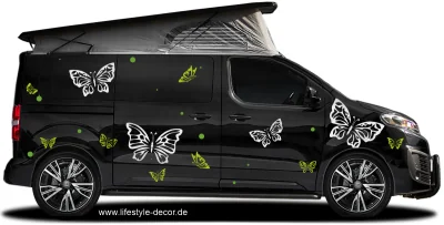 Autotattoo Lustige Falter auf Campervan