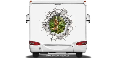 Eigenes Foto als Autofolie Loch in der Wand