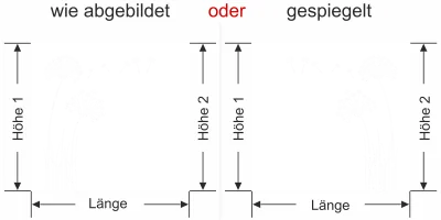 Fensterfolie Pusteblume - Ansicht Ausrichtung und Farbauswahl