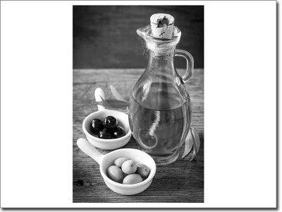 Glasbild Olivenöl