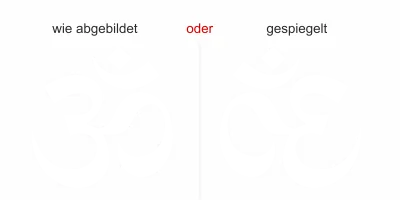Glasaufkleber Om - Ansicht Ausrichtung mit Farbauswahl