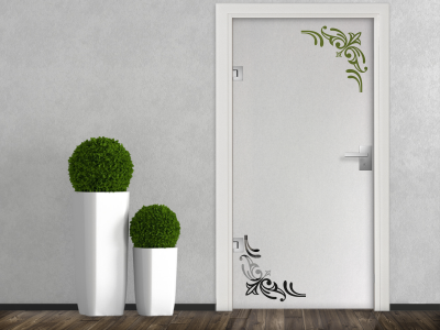 Glastür Milchgalsfolie Blumen Lilien