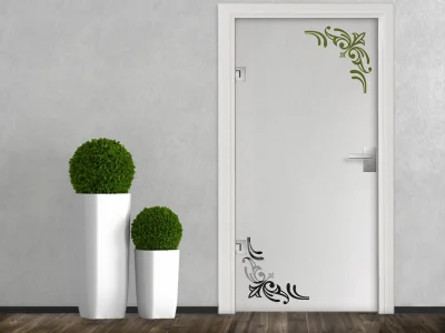 Glastür Milchgalsfolie Blumen Lilien