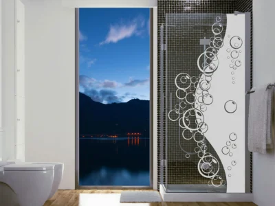 Glastür Milchglasfolie Fenstertraum auf Duschabtrennung