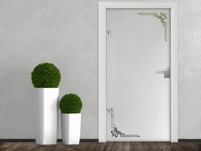 Glastür Milchglasfolie Ecken