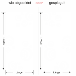 Glastür Milchglsasfolie Bälle - Ansicht Ausrichtung und Farbauswahl