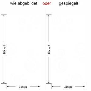 Glastür Milchglsasfolie Bälle - Ansicht Ausrichtung und Farbauswahl
