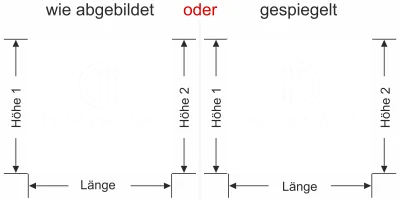 Milchglasfolie Gewerbe Chef´s Table - Ansicht Ausrichtung mit Farbauswahl Vorschlag 2