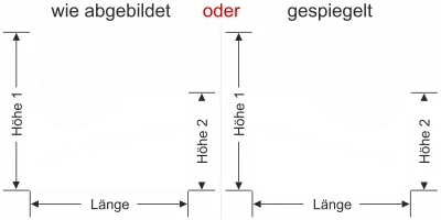 Milchglasfolie Gewerbe Koch - Ansicht Ausrichtung mit Farbauswahl Vorschlag 1