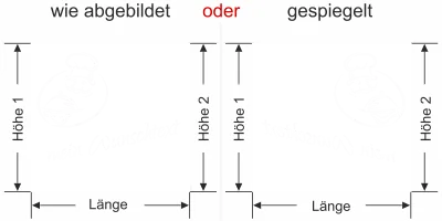 Milchglasfolie Gewerbe Koch - Ansicht Ausrichtung mit Farbauswahl Vorschlag 2
