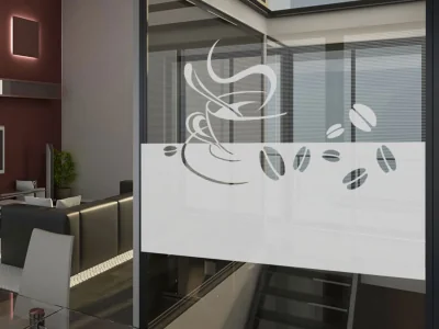 Sichtschutz Tasse mit Kaffeebohnen