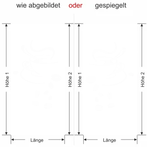 Sichtschutz Tasse mit Kaffeebohnen - Ansicht Ausrichtung mit Farbauswahl Vorschlag 2
