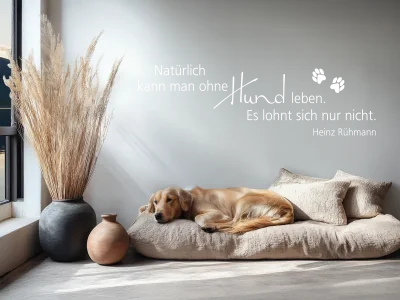 Wandtattoo Leben mit Hund