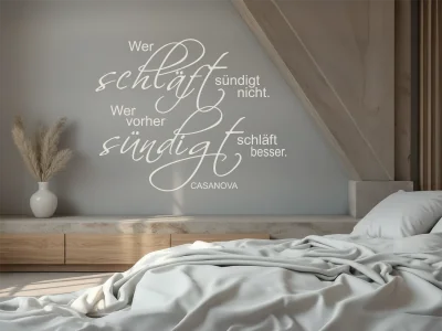 Wandtattoo Wer schläft sündigt nicht