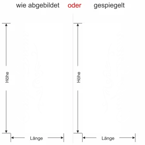 Glasbanner Carpe Diem Eleganz - Ansicht Ausrichtung und Farbauswahl