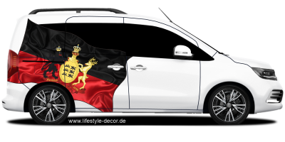Aufkleber Fahne von Württemberg auf hellem Van
