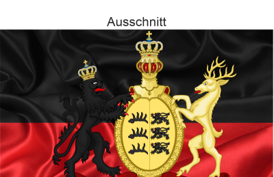 Aufkleber Fahne von Württemberg - Ansicht Ausschnitt