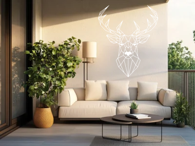 Aufkleber für Außen Geometrischer Hirsch