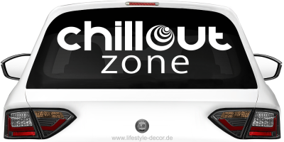 Aufkleber Heckscheibe Chillout Zone auf Heckscheibe
