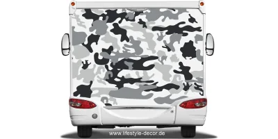 Aufkleber Tuning Seitenaufkleber Camouflage auf Wohnmobil oder Wohnwagen