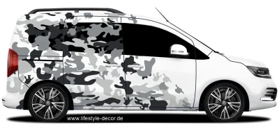 Aufkleber Tuning Seitenaufkleber Camouflage auf Mini Van