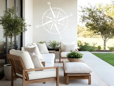 Außenwandaufkleber Kompass