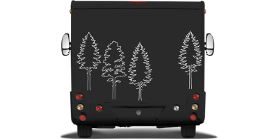 Auto Aufkleber Bäume Line Art