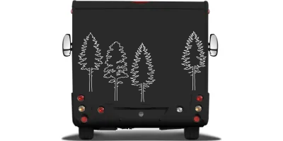 Auto Aufkleber Bäume Line Art