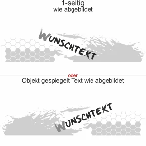 Autoaufkleber Waben und Klecks - Ansicht Ausrichtung