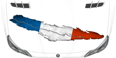 Auto Flaggenaufkleber Frankreich auf Motorhaube