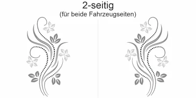 Auto Sticker Traumhaftes Blumenornament - Ansicht zweiseitig für beide Fahrzeugseiten