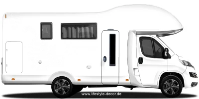 Auto Tattoo Aufkleber lifestyle auf hellem Wohnmobil - Ansicht Farbauswahl