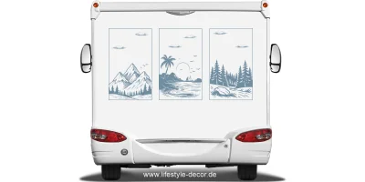 Autoaufkleber Berge und Meer