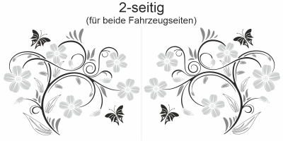 Autoaufkleber Dekorative Ranke - Ansicht zweiseitig für beide Fahrzeugseiten