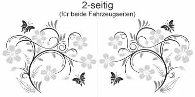 Autoaufkleber Dekorative Ranke - Ansicht zweiseitig für beide Fahrzeugseiten