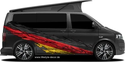 Autoaufkleber mit Deutschland Fahne - Campervan