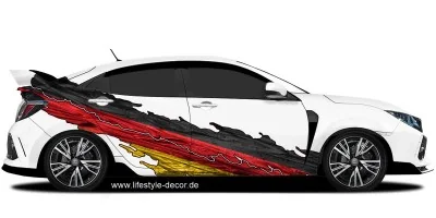 Autoaufkleber mit Deutschland Fahne - PKW