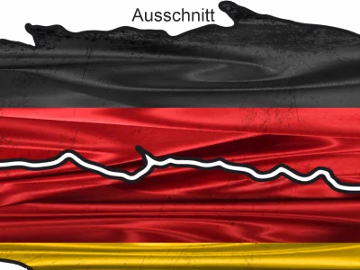 Autoaufkleber mit Deutschland Fahne - Ansicht Ausschnitt