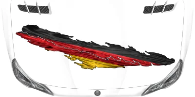 Autoaufkleber mit Deutschland Fahne auf Motorhaube
