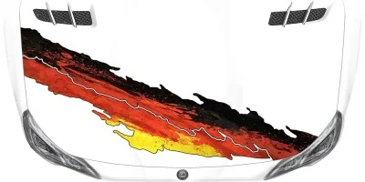 Autoaufkleber mit Deutschlandfahne - Motorhaube