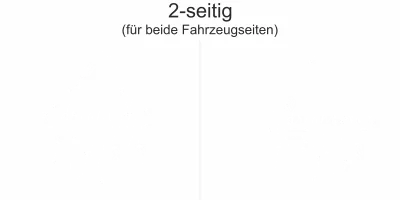 Text Dream on mit Federn als Autoaufkleber - Ansicht zweiseitig für beide Fahrzeugseiten und Farbauswahl