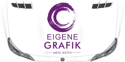 Autoaufkleber Eigene Grafik einfarbig  auf heller Motorhaube