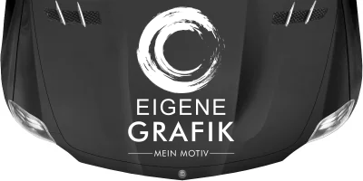 Autoaufkleber Eigene Grafik einfarbig - Ansicht Farbauswahl auf dunkler Motorhaube