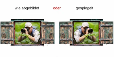 Autoaufkleber Eigenes Foto mit Fensterklappladen - Ansicht Ausrichtung