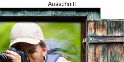 Autoaufkleber Eigenes Foto mit Fensterklappladen - Ansicht Ausschnitt