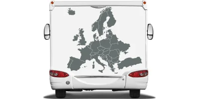 Autoaufkleber und Wohnmobilaufkleber mit einer Karte von Europa