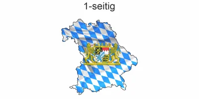 Autoaufkleber Fahne und Umriss vom Bayern - Ansicht einseitig